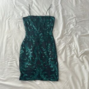 Windsor Emerald Sequin Mini Dress
